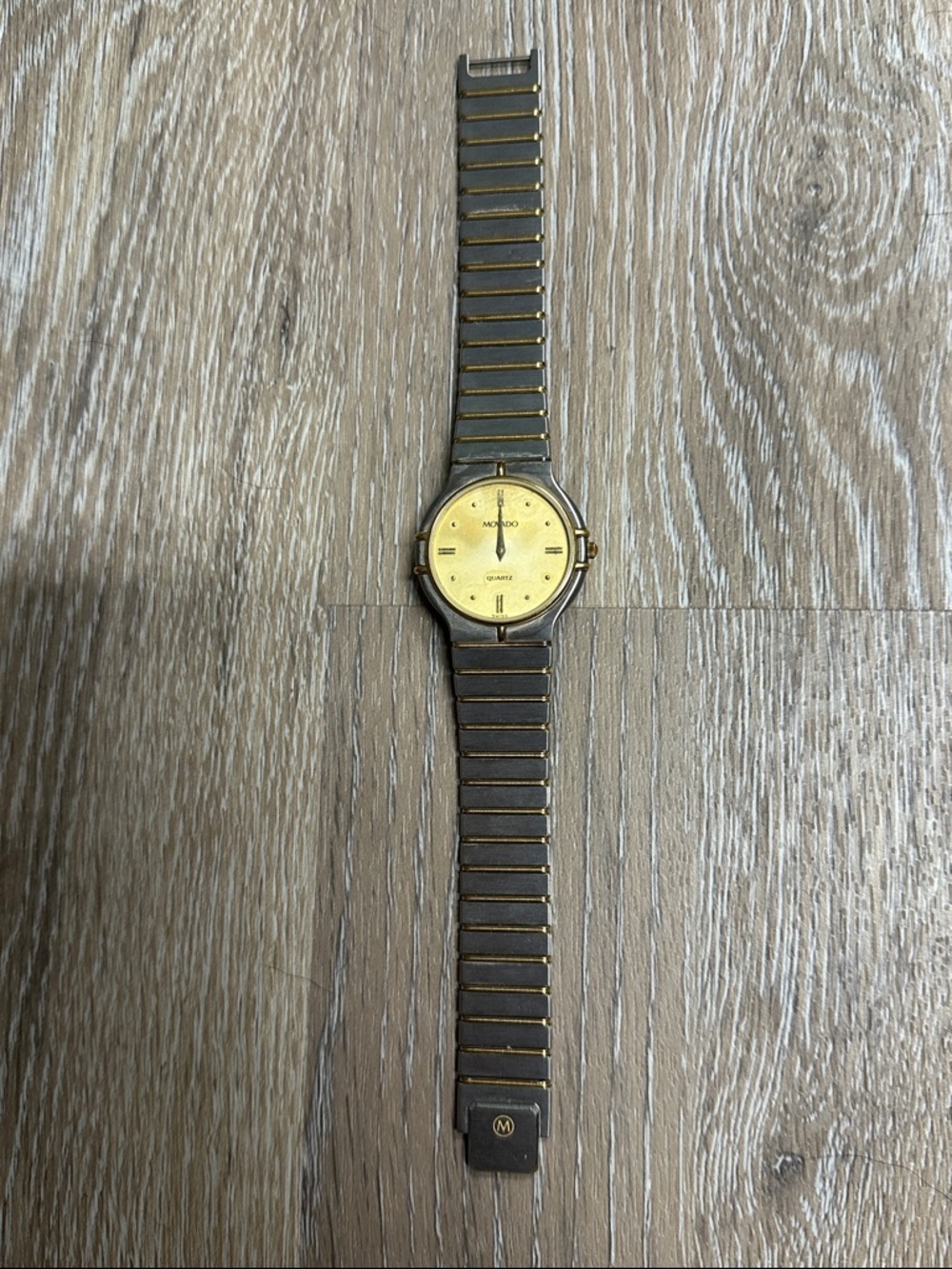 Movado Gold Dial Two-Tone Stretch Bracelet Watch